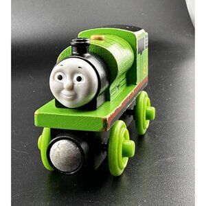Thomas Wooden Railway Train Percy  Engine 2012 Learning Curve Green #6 READ